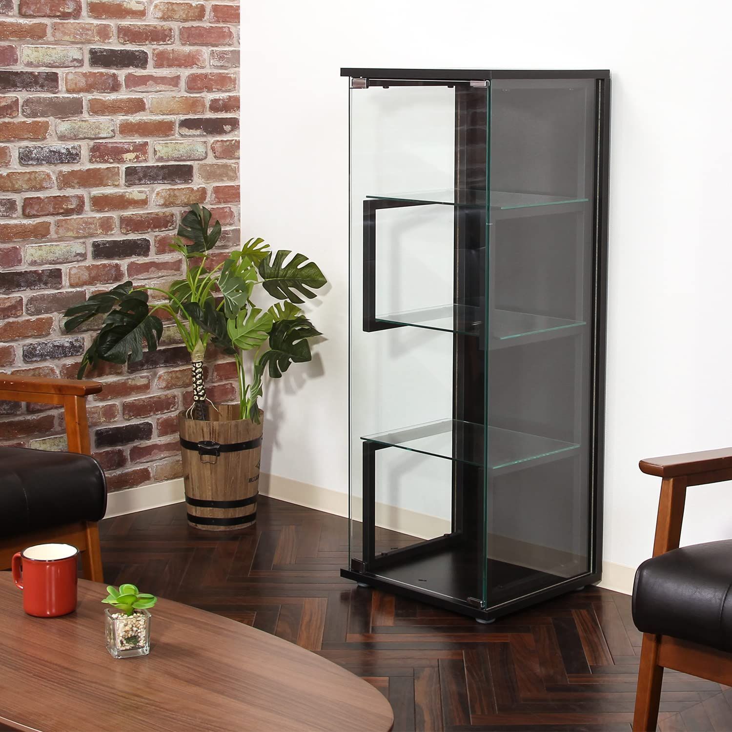 新着商品 4段 幅42.5×奥行37×高さ112cm ブラック フィギュアケース スチールフレーム ケース 組立商品 エスフレーム Legras レグラス 72806