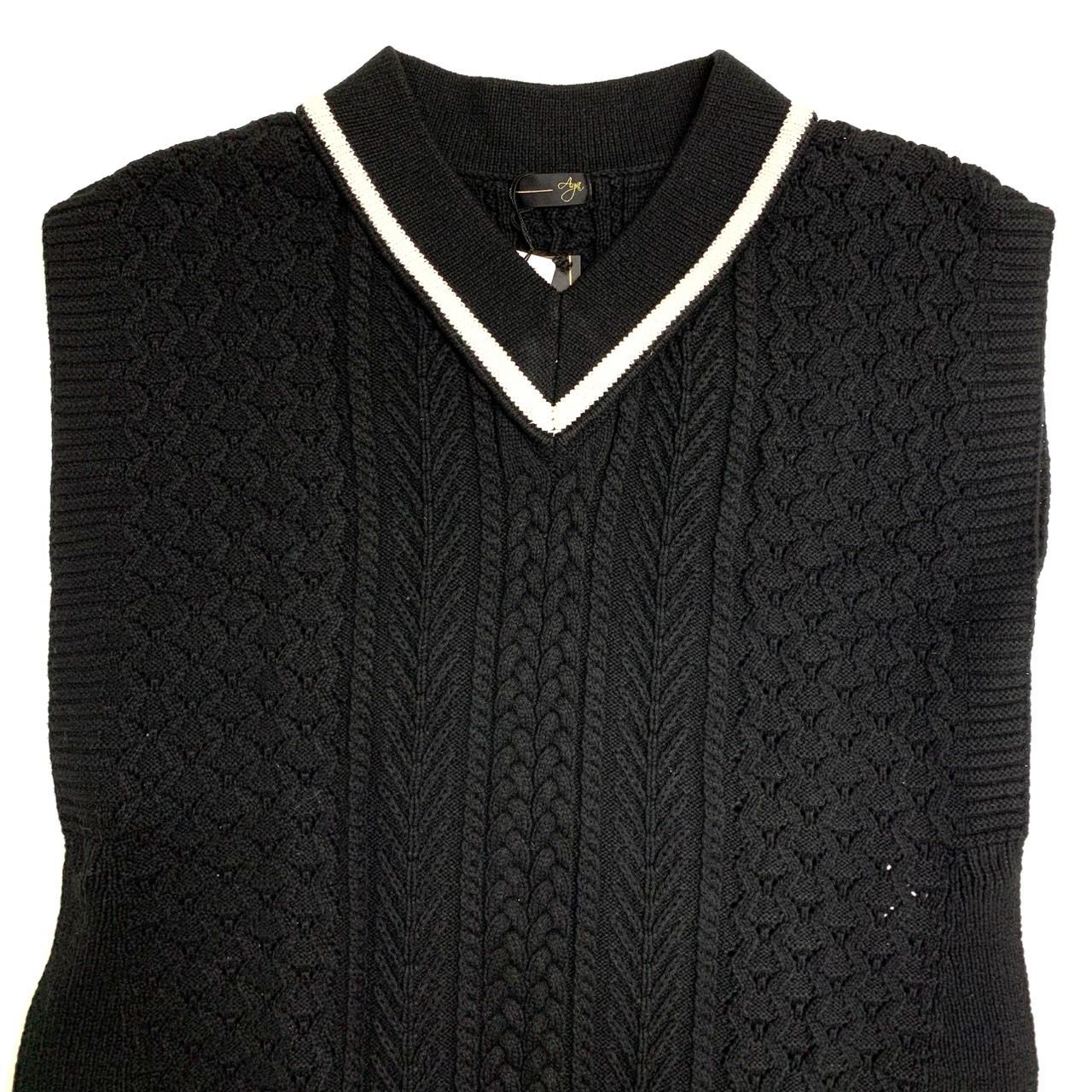 新品　Aga シャギーベスト　ヤマダヤ ヤマダヤ aga シャギー ニット ベスト ブラック 新品 Aga シャギー