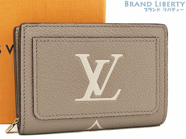 ルイヴィトン LOUIS VUITTON モノグラム アンプラント ポルトフォイユ ク 二つ折り財布 コンパクト財布 トゥルトレール グレーベージュ M82370