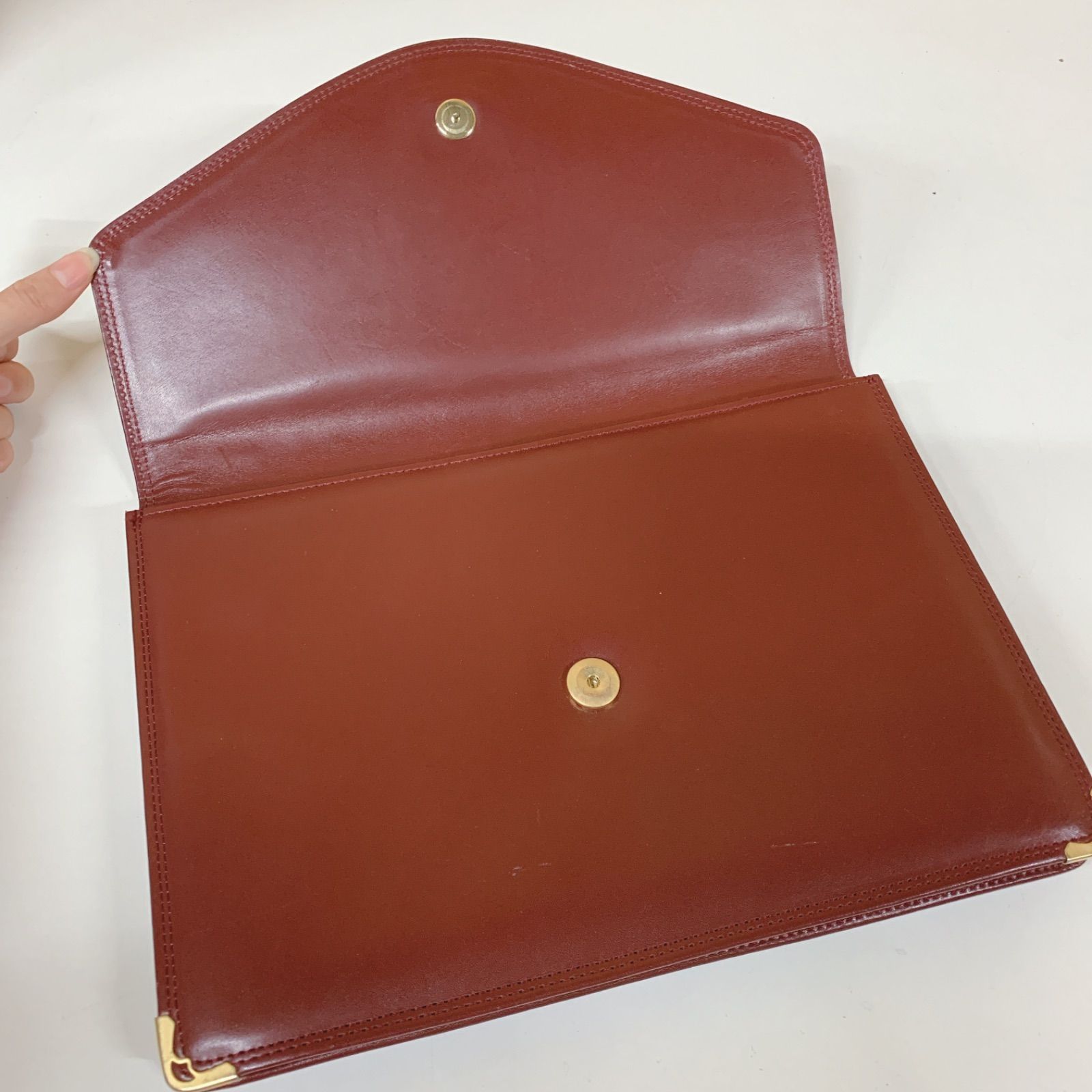 61 Cartier カルティエ ビンテージ クラッチバッグ ボルドー - メルカリ