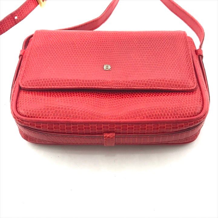 LOEWE ロエベ アナグラム 金具 リザード カメラ 2WAY クラッチ