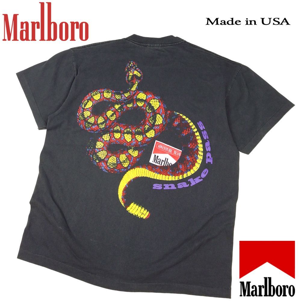 255 Marlboro マールボロ Tシャツ ブラック ポケ付き Snake Pass