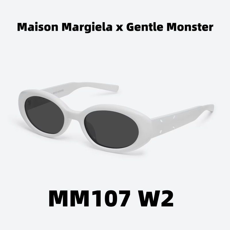 新品 ジェントルモンスター メゾンマルジェラサングラス Gentle Monster Maison Margiela MM107 W2 ホワイトアセテートフレーム /ブラックレンズ 正規品