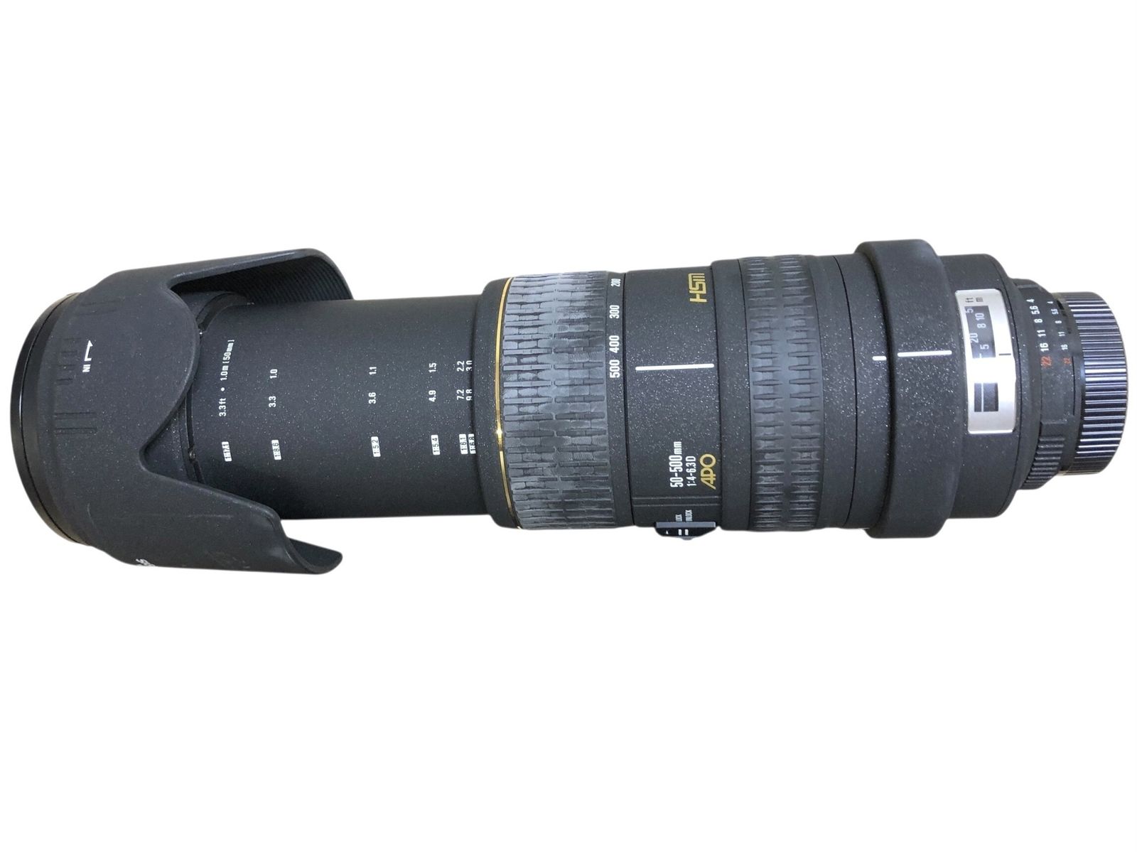 ◎SIGMA APO 50-500mm F4-6.3 EX DG HSM 超望遠ズームレンズ 三脚座 フード付き Fマウント シグマ