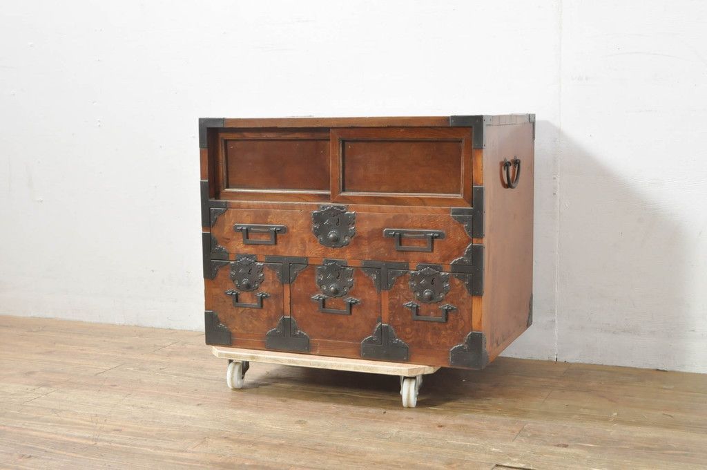 欅材 和箪笥 小箪笥 船箪笥 金具 引き出し ☆事前問合せ必須☆ 酒田