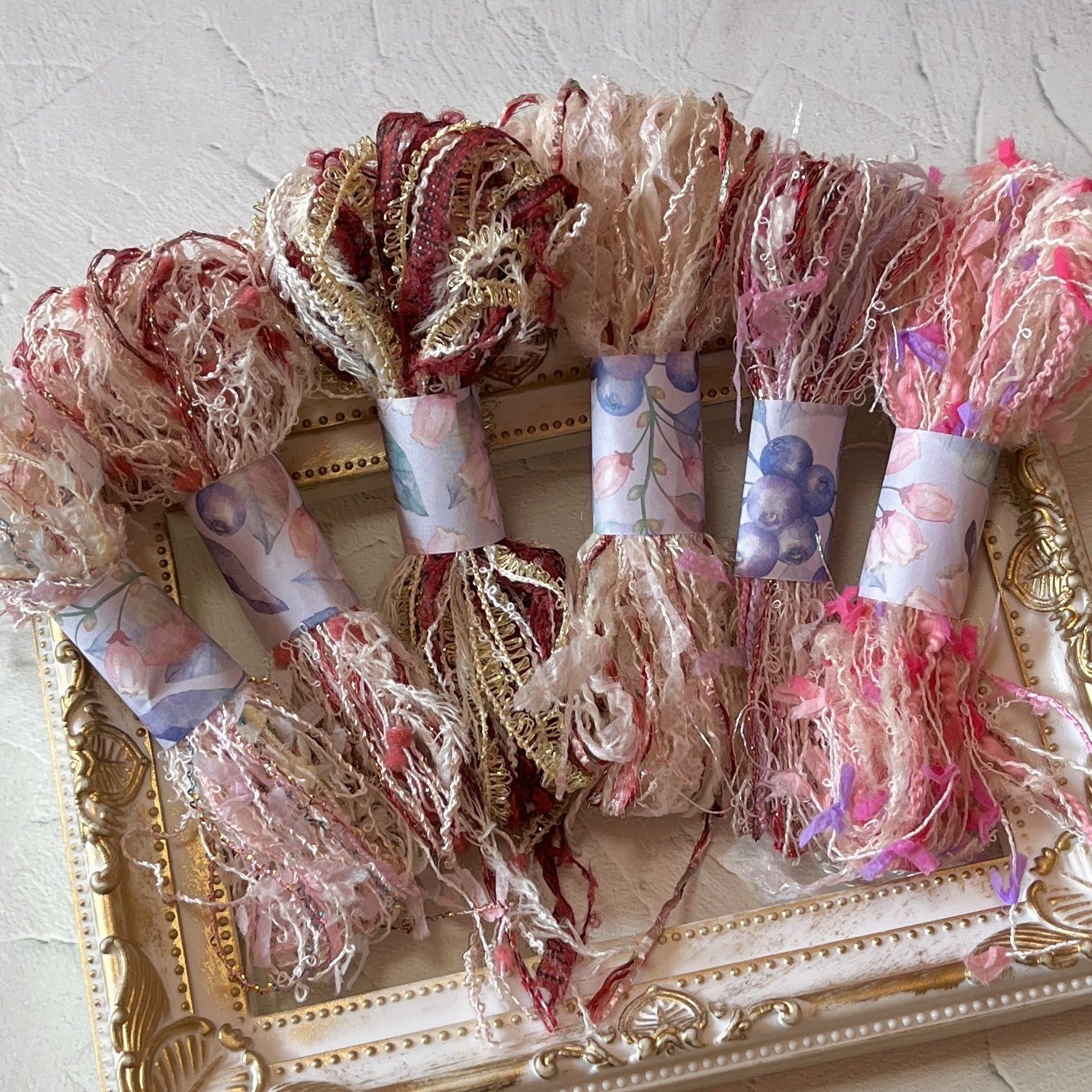 NO. A-14】在庫限り クリスマスカラー入り 手染め引き揃え糸 2mリボン  