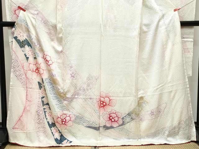 平和屋着物○豪華振袖 総絞り 熨斗花文 金彩 仮絵羽 逸品 未使用  