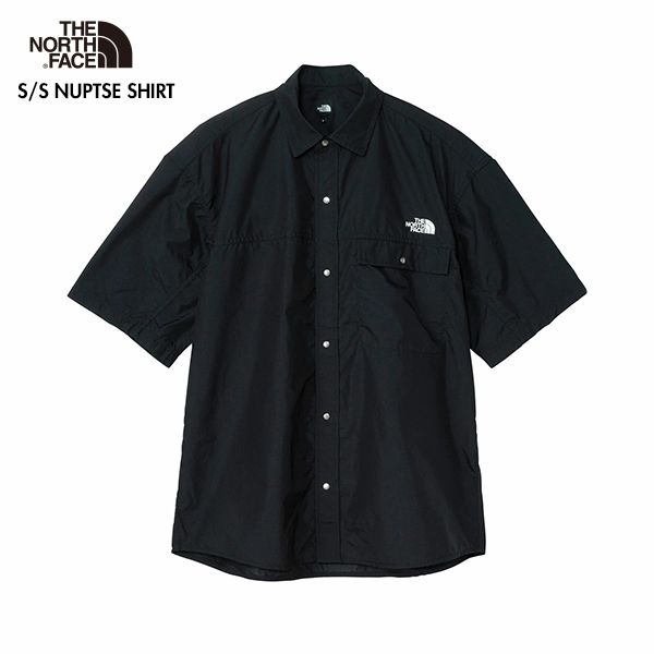 2025 THENORTHFACE NR22552 ショートスリーブ ヌプシ シャツ 半袖 アウトドア キャンプ メンズ カジュアル Kブラック XL