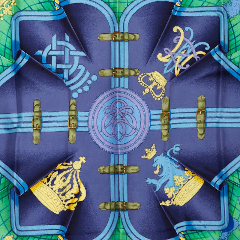 エルメス カレ90 GRANDE TENUE 馬の礼装 ブルー マルチカラー レディース HERMES 1-0238108