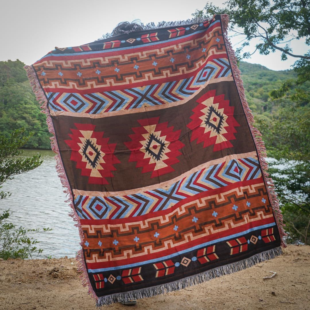 Color オルテガ柄 Kilim Red SWAG GEAR レジャーシート キャンプラグ グランピングの飾り付け オールシーズン使用 オルテガ柄 Kilim Red