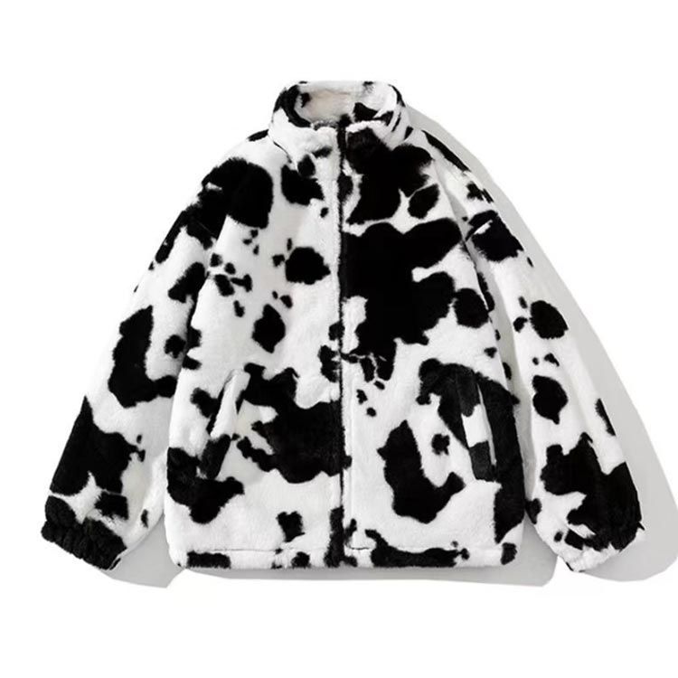 ボアジャケット モコモコ ボアコート ヒョウ柄 ジップアップ