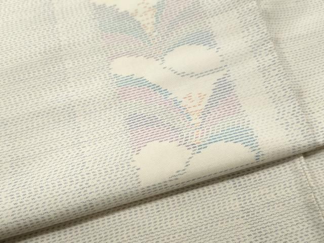 平和屋着物○本場大島紬 白大島 短冊重ね吉祥文 やまと誂製 大山