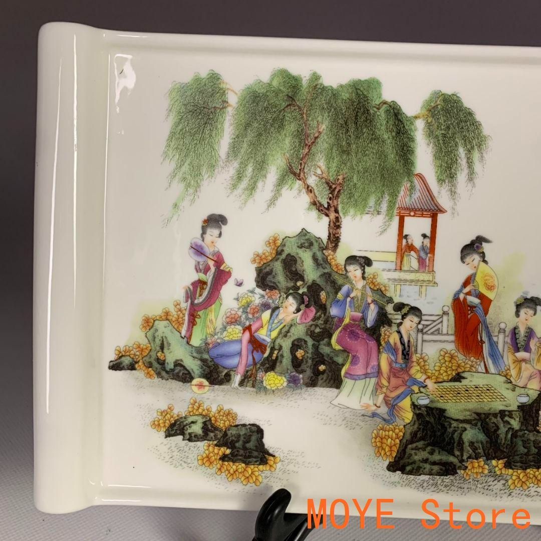 景徳鎮 ​粉彩人物十二金釵図 茶盤 果盤 茶道具 装飾品 工芸品 置物 景徳鎮 ?粉彩人物十二金釵図 茶盤 果盤 茶道具 装飾品 工芸品
