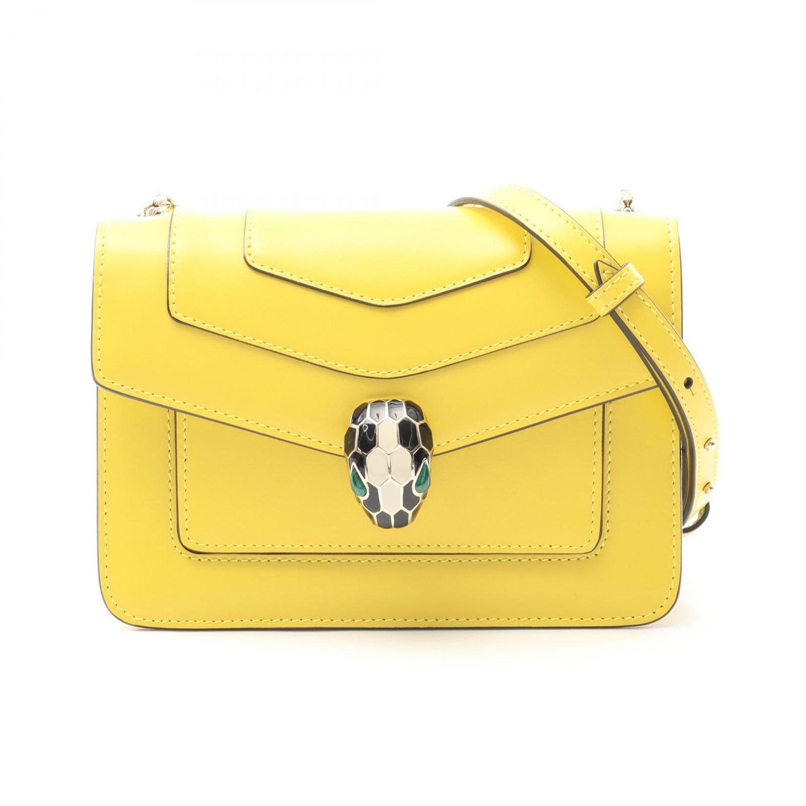 人気モデル✨ブルガリ　セルペンティ　チェーンショルダー　イエロー　レザー ブルガリ BVLGARI ショルダーバッグ セルペンティ フォーエバー