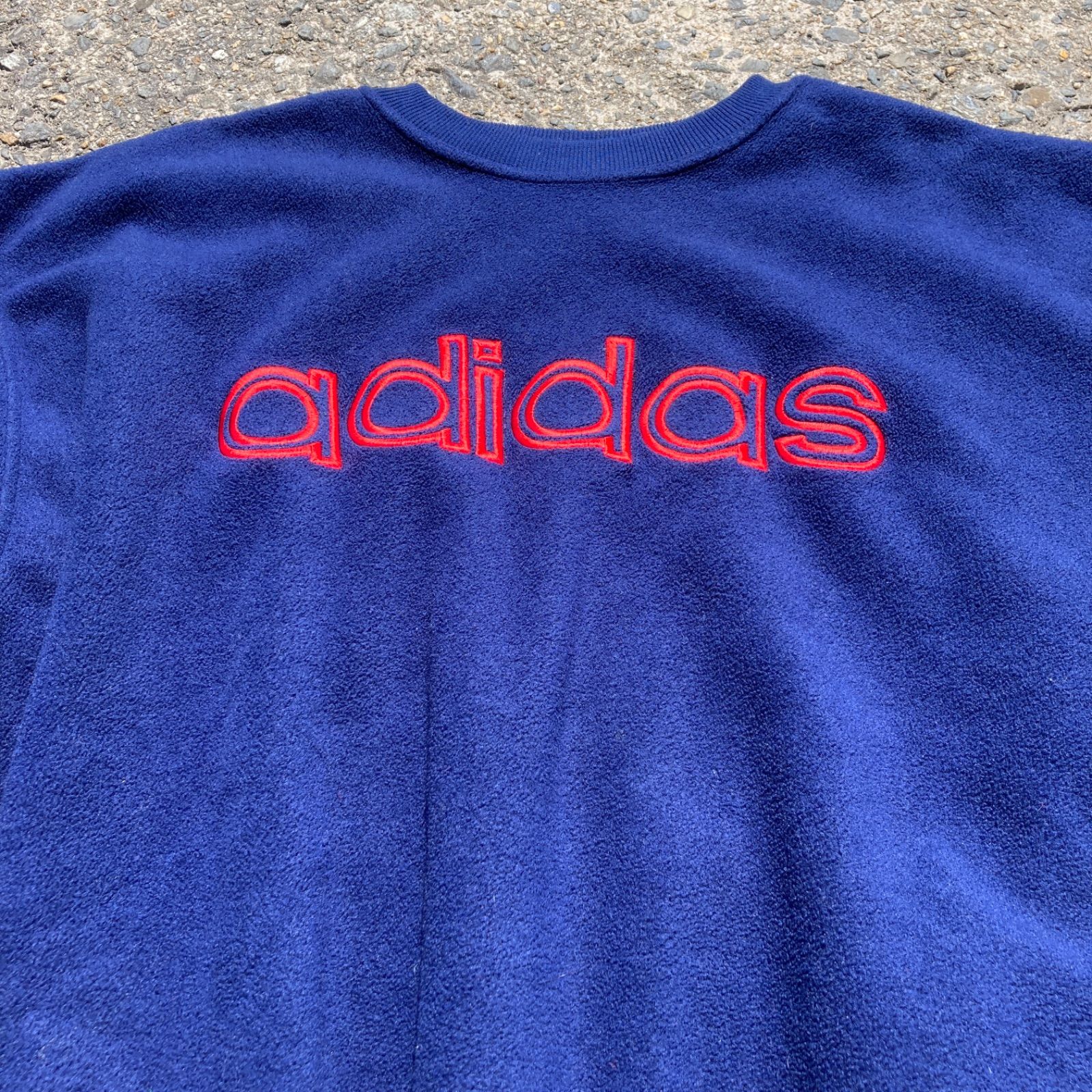 90s】adidas 銀タグ トレフォイルロゴ サイドライン ボロスウェット