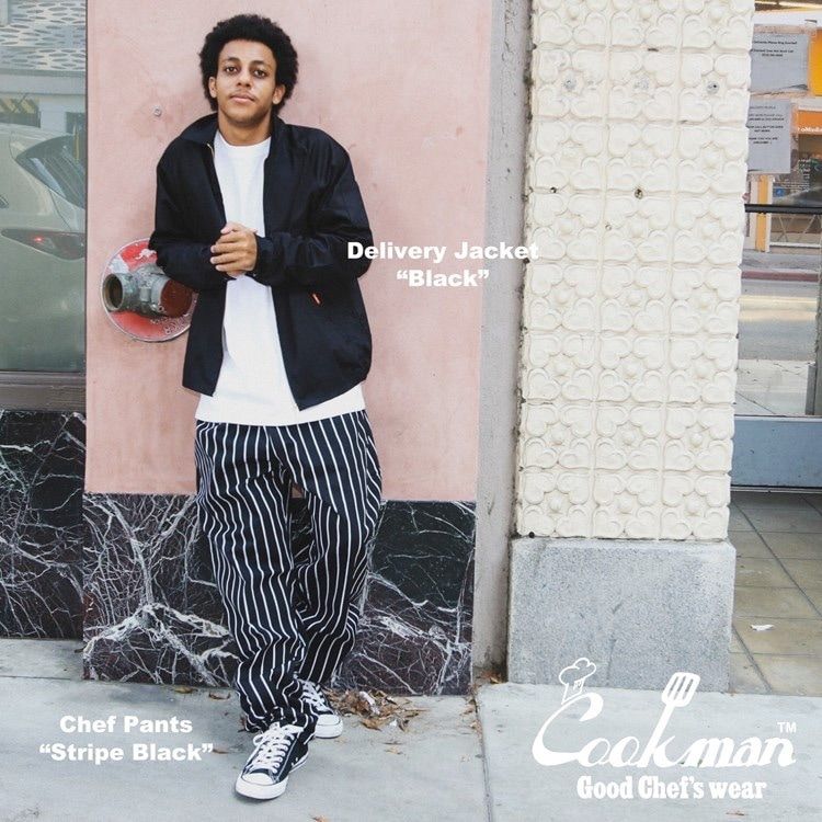 Cookman シェフパンツ Chef Pants Stripe Black Lサイズ