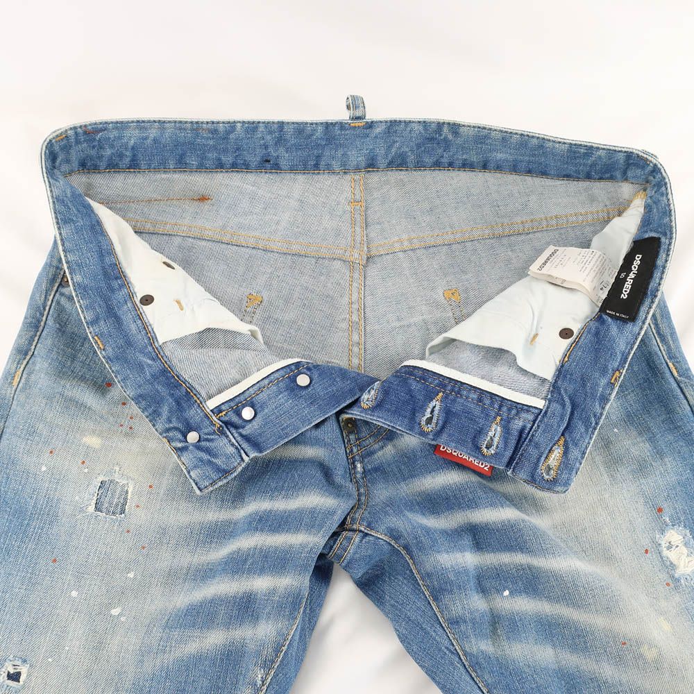 天白】【DSQUARED2】ディースクエアード デニムパンツ ペイント加工