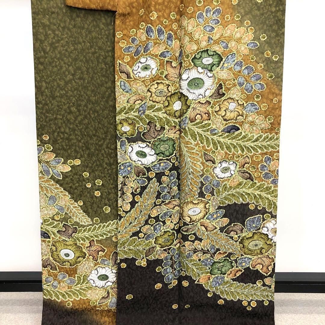 訪問着 染色作家 林淳一 美しい辻が花絞り 海松色 K-3463 - メルカリ 