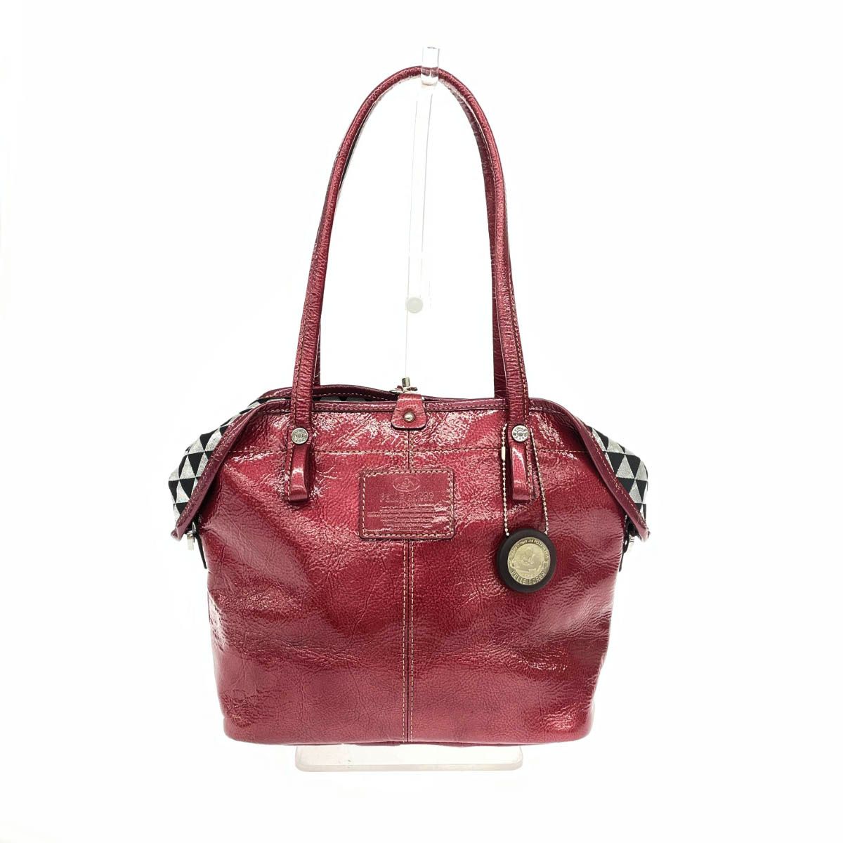 美品 PELLE BORSA ペレボルサ トートバッグ ボルドー PVC レディース 