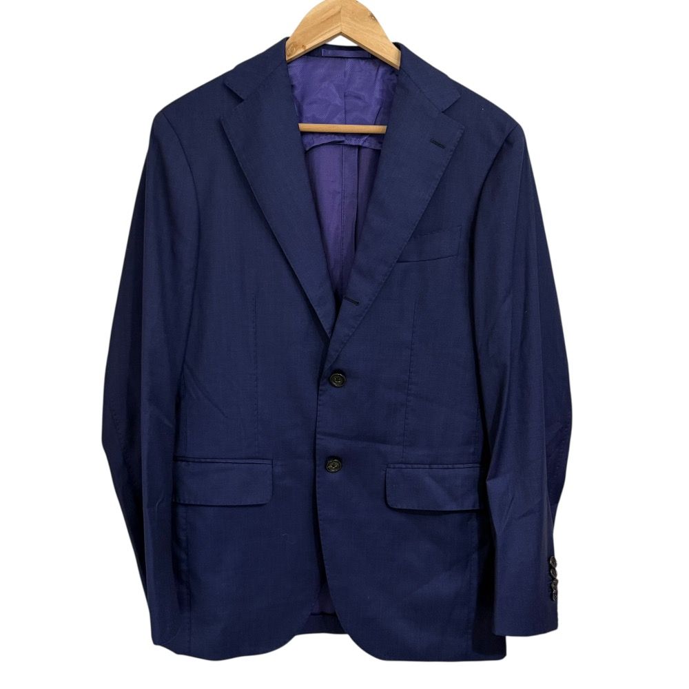 BEAMS F ビームスエフ Brilla per il gusto LORO PIANA WOOL SILK SOLARO ジャケット スラックスパンツ スーツ 46 ネイビー メンズ 古着