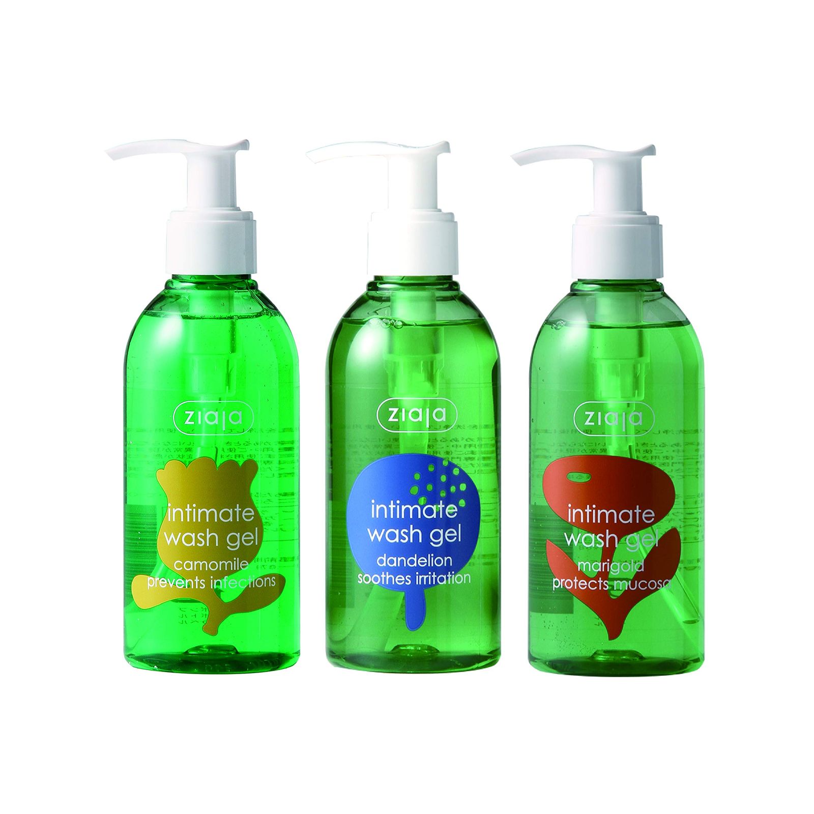 新品 Ziaja デリケートゾーン専用ソープ インティマ 200ml 3本セット(MxDxC) ボディソープ M:マリーゴールド D:ダンデライオン C:カモミール 3個アソート