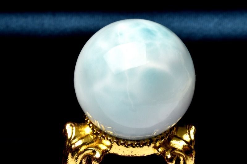 1点物】大珠◇瑞々しい艶感 ラリマー 20.5mm 丸玉(台座なし) ルース 