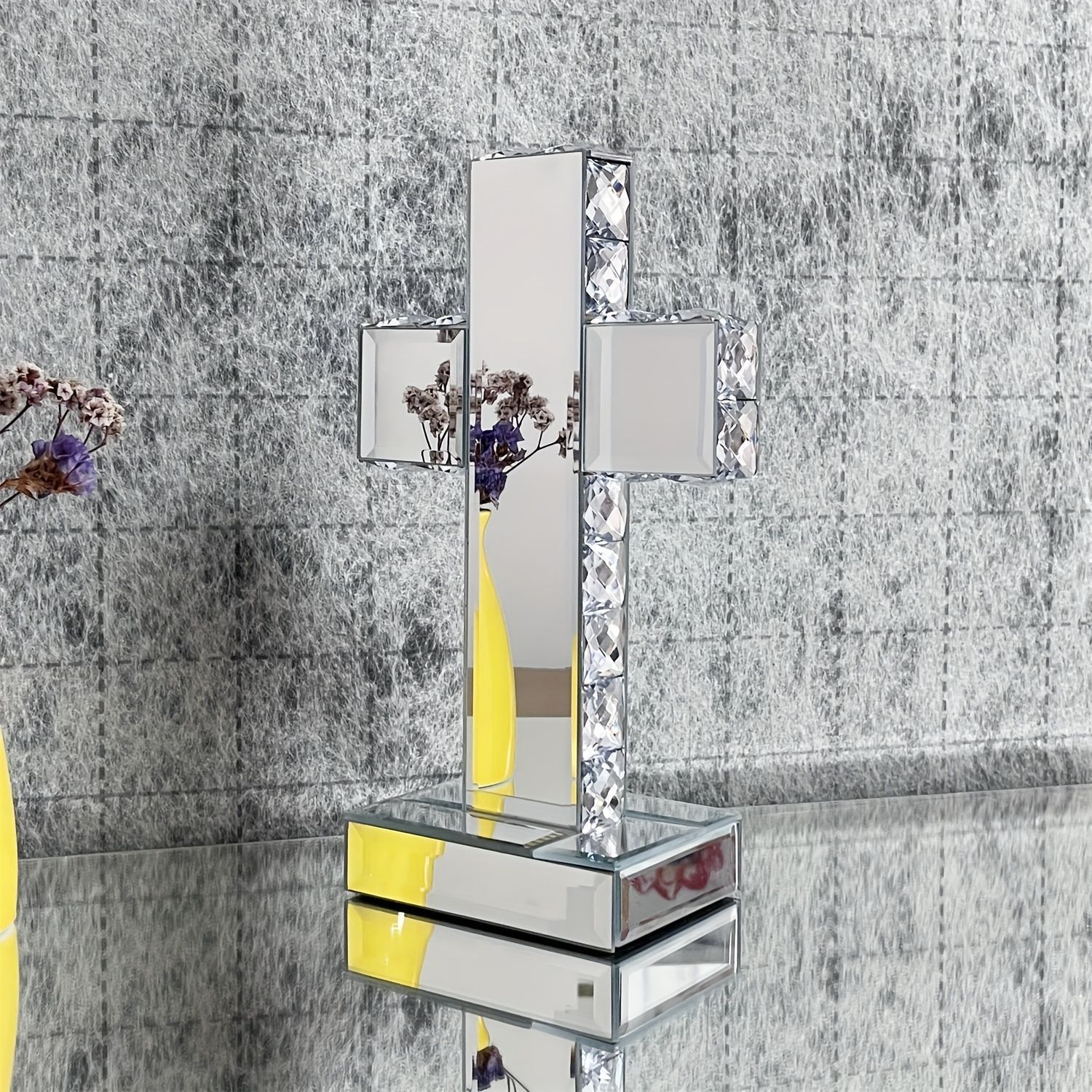 クリスタルガラス 十字架型オブジェ クリスタルガラス 十字架型オブジェ