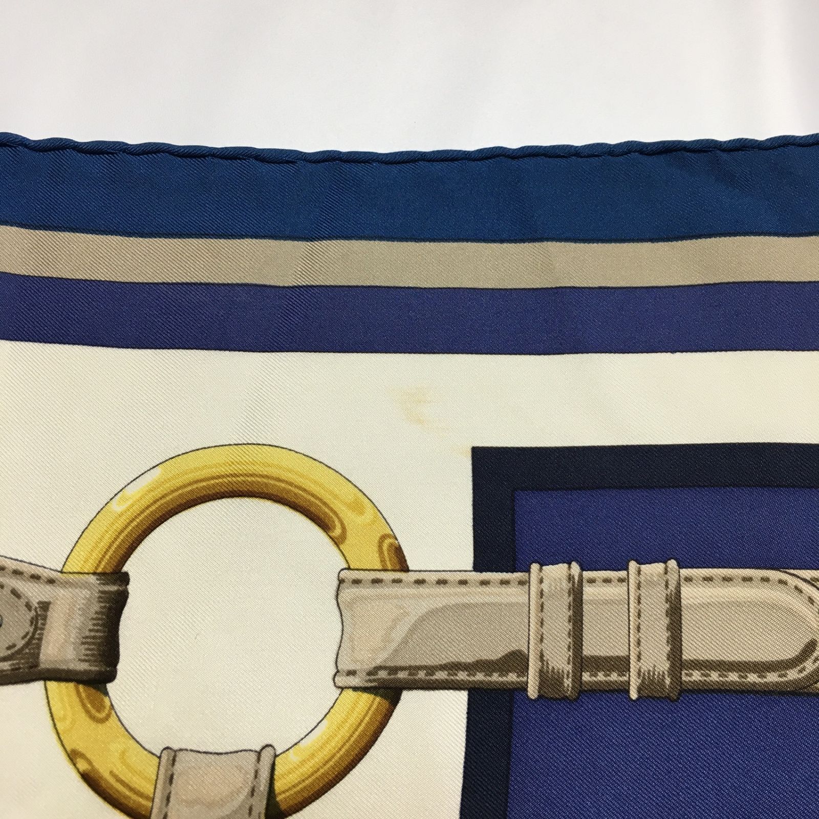 2507-5｜美品｜エルメス カレ 90 スカーフ シルク ブルー - メルカリ 