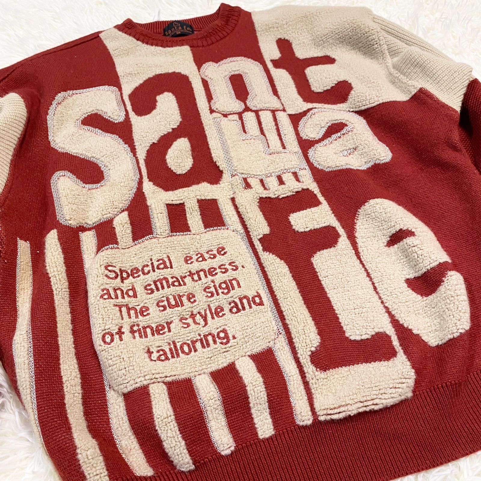 良品✨【Santa fe】サンタフェ デカロゴ ニット セーター 04(Lサイズ 