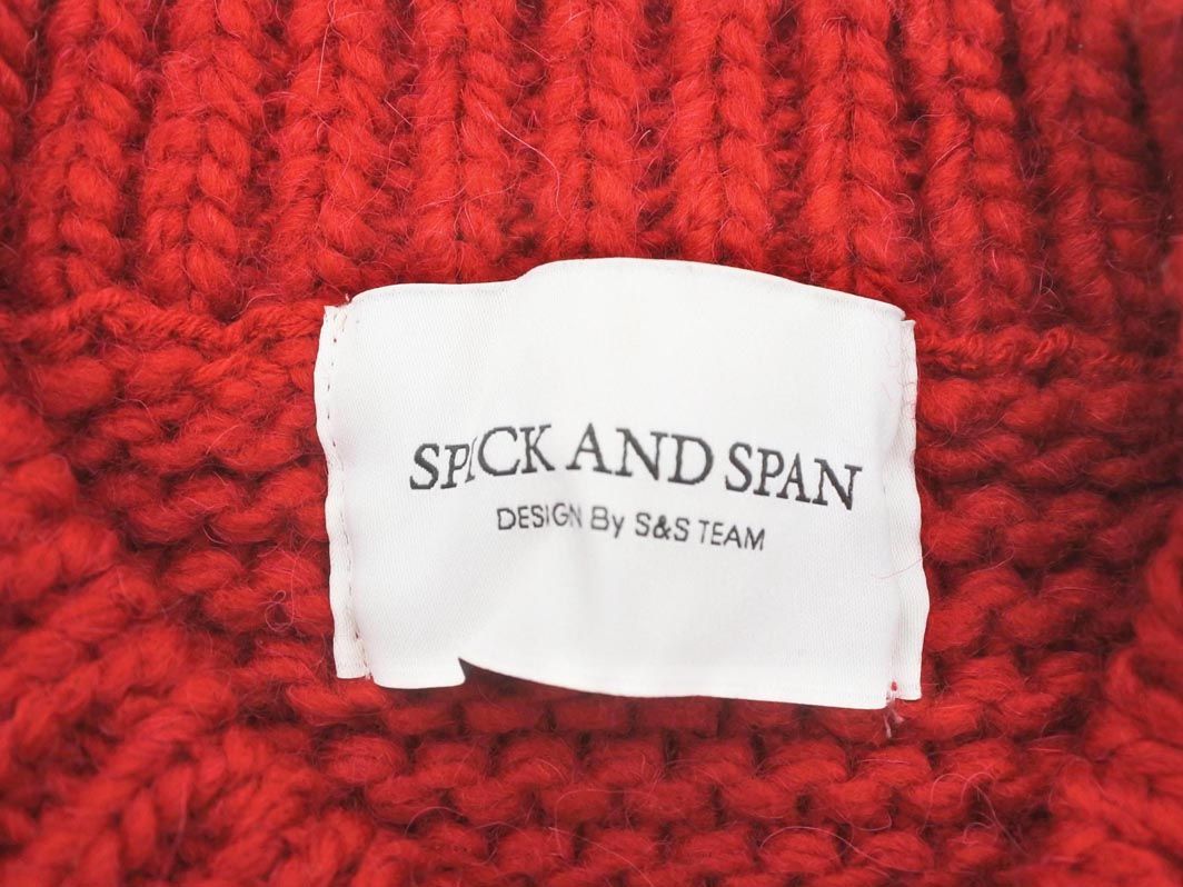 Spick &amp; Span - スピックアンドスパン　ウールアルパカ混　ケーブル編みニット　セーター　厚手　赤 美品】スピック&スパン ケーブルニット アルパカ混 セーター