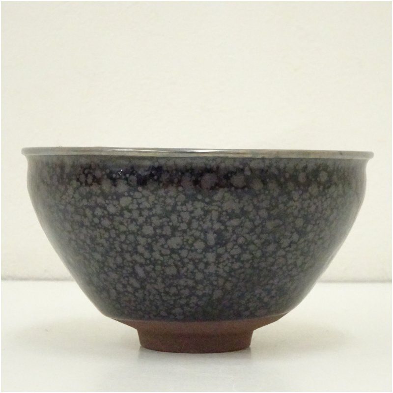 送料無料/茶道具 煎茶道具 桶谷 定一 油滴 天目 茶碗 共箱 L18 『桶谷