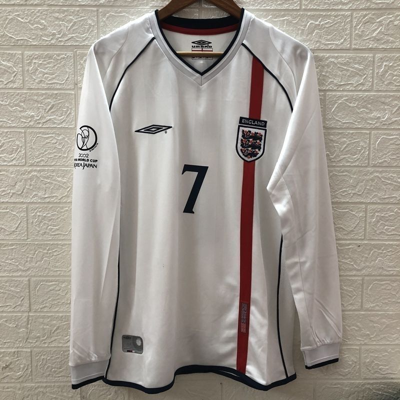 2002 イングランド ユニフォーム 長袖 7番 ベッカム サッカー