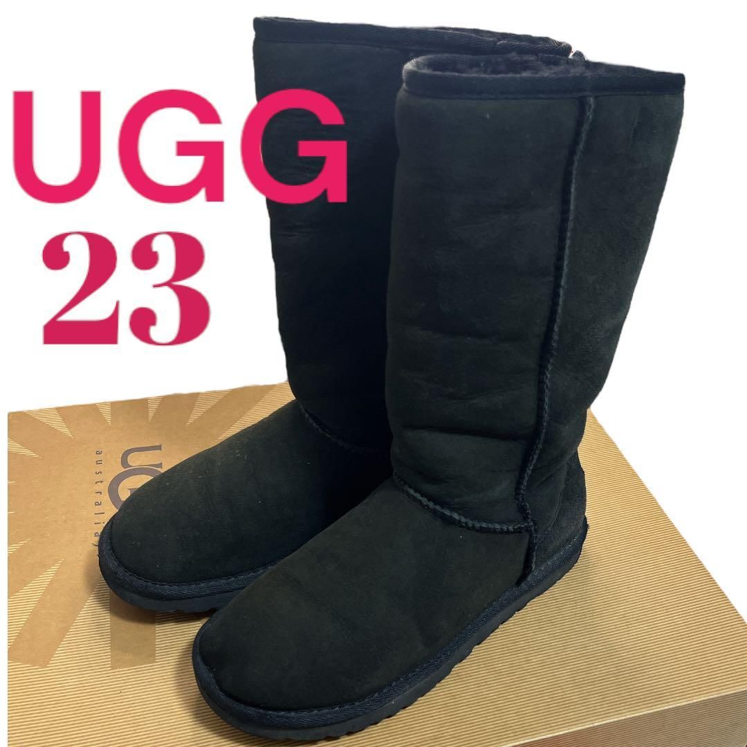 UGG ブラック ムートンブーツ 箱付き アグ UGG ムートンブーツ ブラック 黒 箱あり 23cm - メルカリ