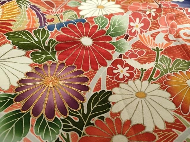 扇面吉祥花鳥文