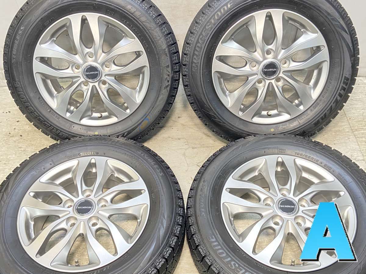 195/65R15  nブリヂストン ブリザック VRX n　 BALMINUM n15x6.0 50 114.3-5穴 n中古タイヤ スタッドレスタイヤ ホイールセット 4本セットn w15250116800