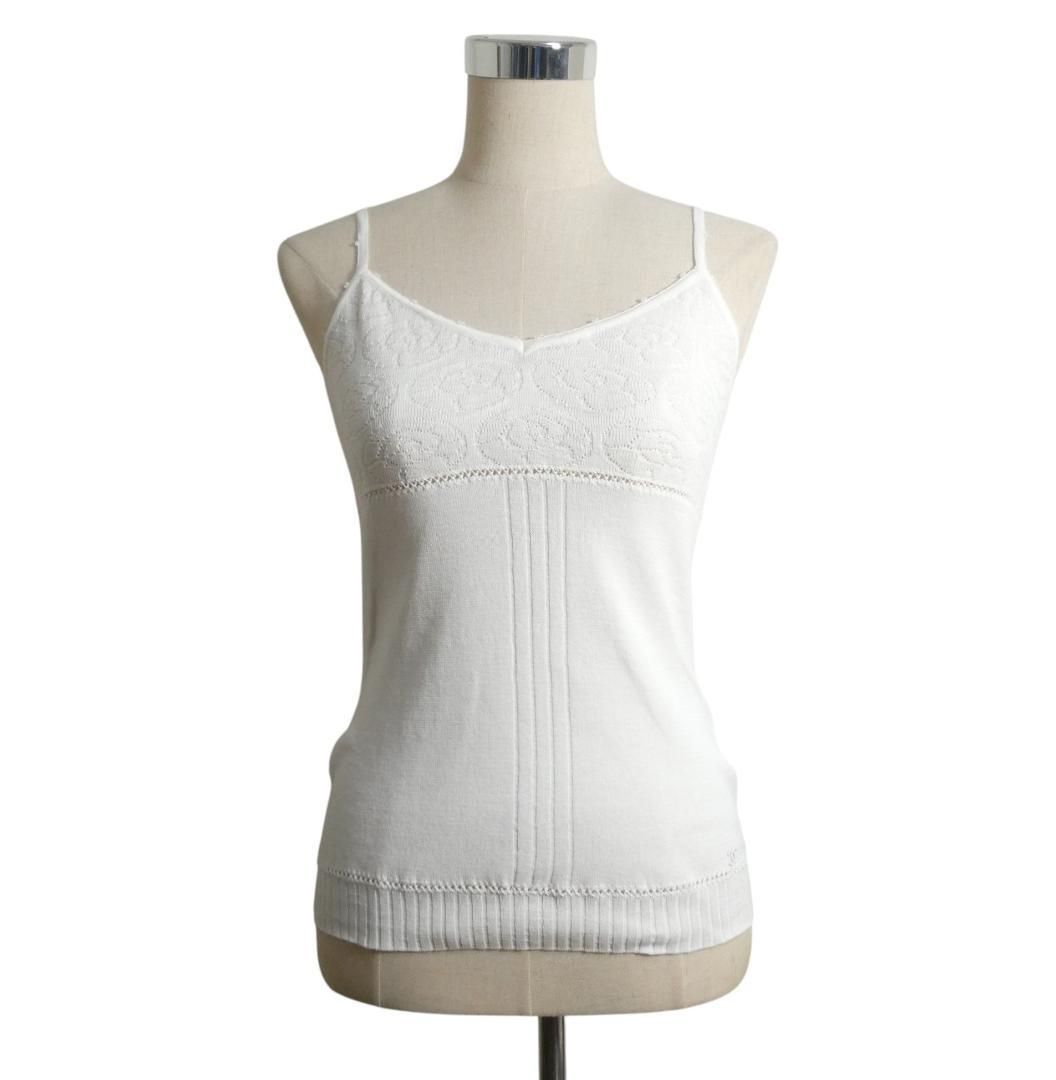 美品 CHANEL シャネル サイズ38 カメリア 刺繍 ココマーク コットン