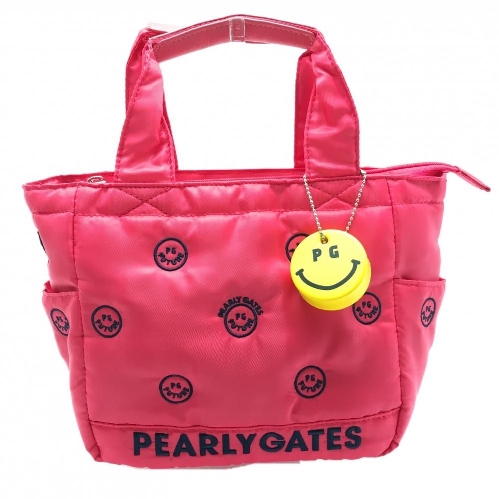 美品】パーリーゲイツ カートバッグ ピンク×ネイビー ニコちゃん