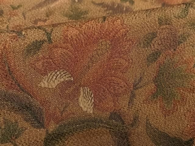 平和屋着物▽上質な小紋 更紗花文 鬼しぼ縮緬 正絹 逸品 未使用