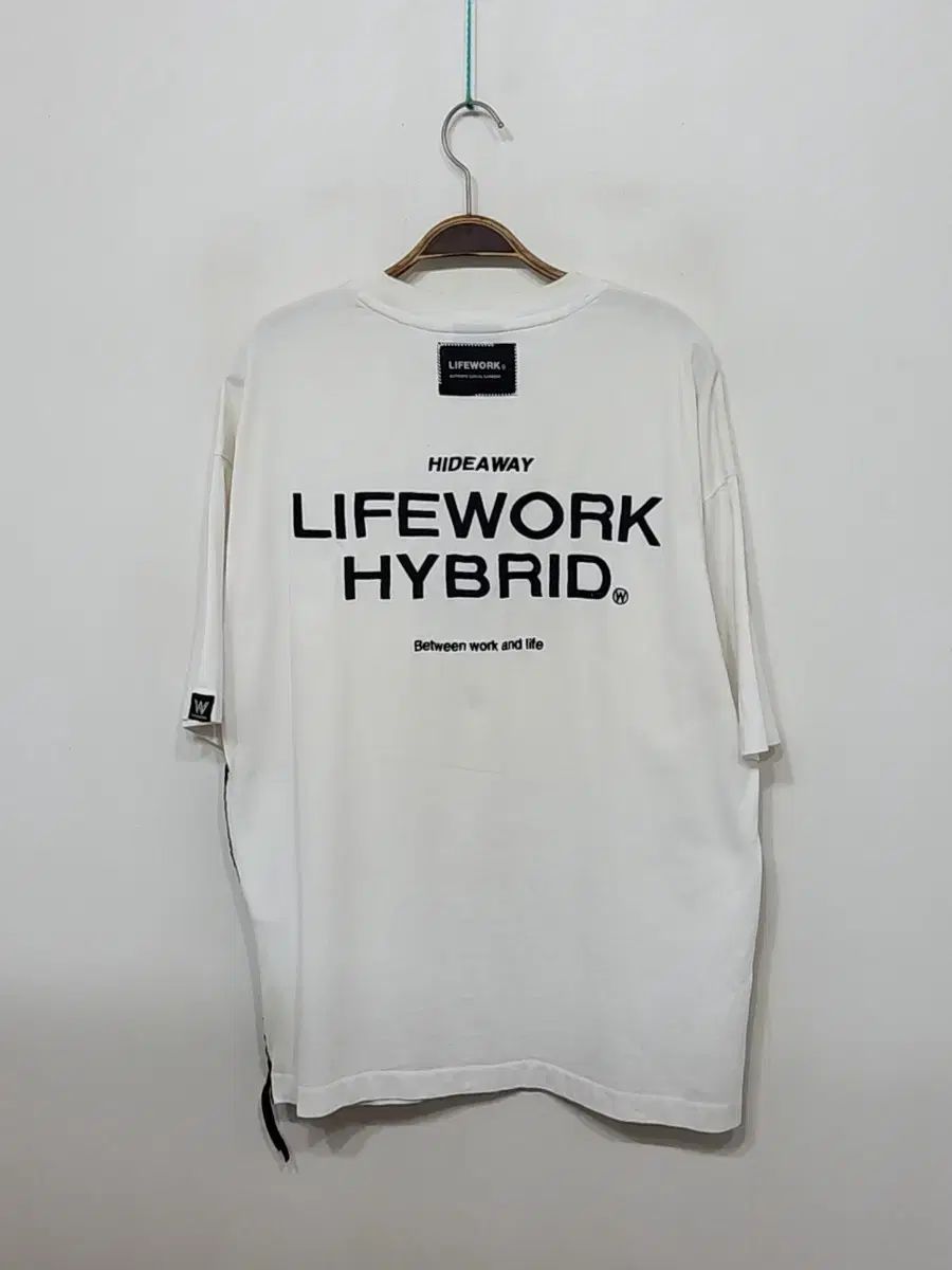 L ） Life Work(ライフウォーク) 半袖Tシャツ 白 ビッグロゴ