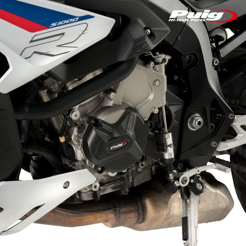 Puig 21502N ENGINE COVER TRACK FOR CHAMPIONSHIP BLACK BMW S1000 XR 15-19 プーチ エンジンケ－スカバ－ FIM承認タイプ