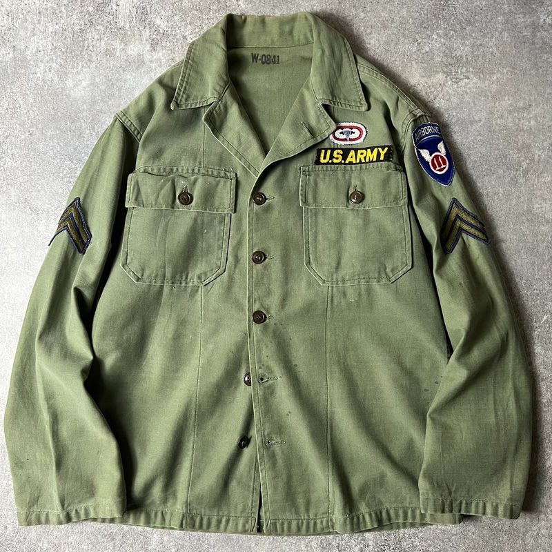 雰囲気系 50s US ARMY 米軍実物 OG-107 コットン サテン