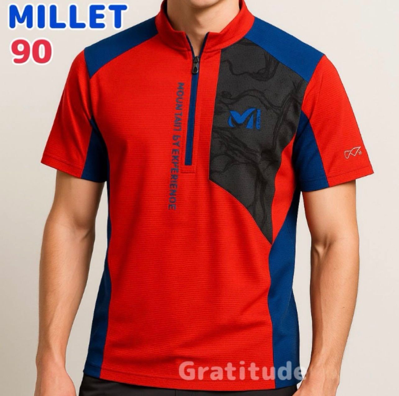 MILLET - MILLET  ミレー　ウェア　登山　レッド　朱色　赤　T MILLET ミレー フリース 登山 キャンプ フェス 赤 L フルジップ