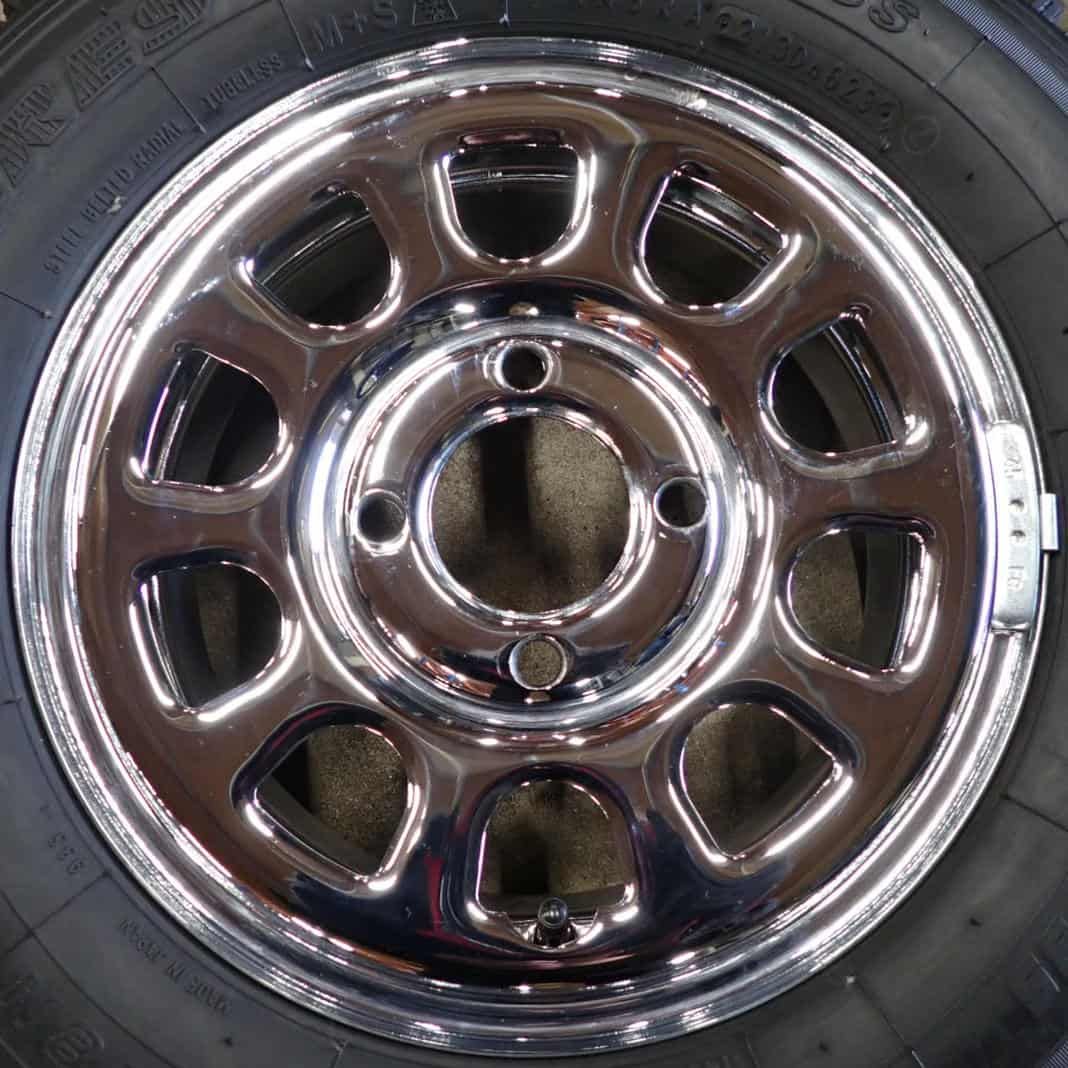 冬 4本SET 会社宛 145 80R12×4J 80 78 LT トーヨー DELVEX M935 製 SHONE デイトナ クローム 軽トラック 軽バン NO F2695