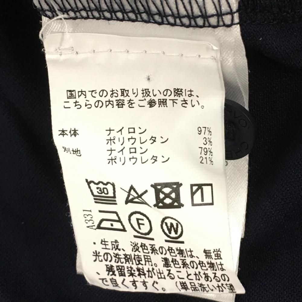 ☆特価☆【美品】シェルボ 半袖ポロシャツ ネイビー 襟一部総柄