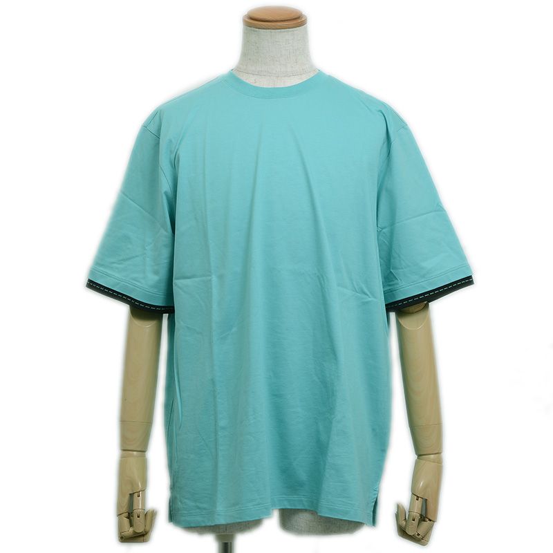 エルメス Tシャツ 無地 コットン ターコイズブルー メンズ XLサイズ