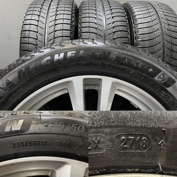 【MICHELIN X-ICE 3+ 235/50R18】スタッドレス【MANARAY Euro Speed 18インチ 8J5HPCD120+35】レクサスLS設計 18年製 バリ溝　(MTD356)クレジットカード QRコード決済可能 MICHELIN X-ICE 3+ 235/50R18】スタッドレス【MANARAY Euro Speed 18