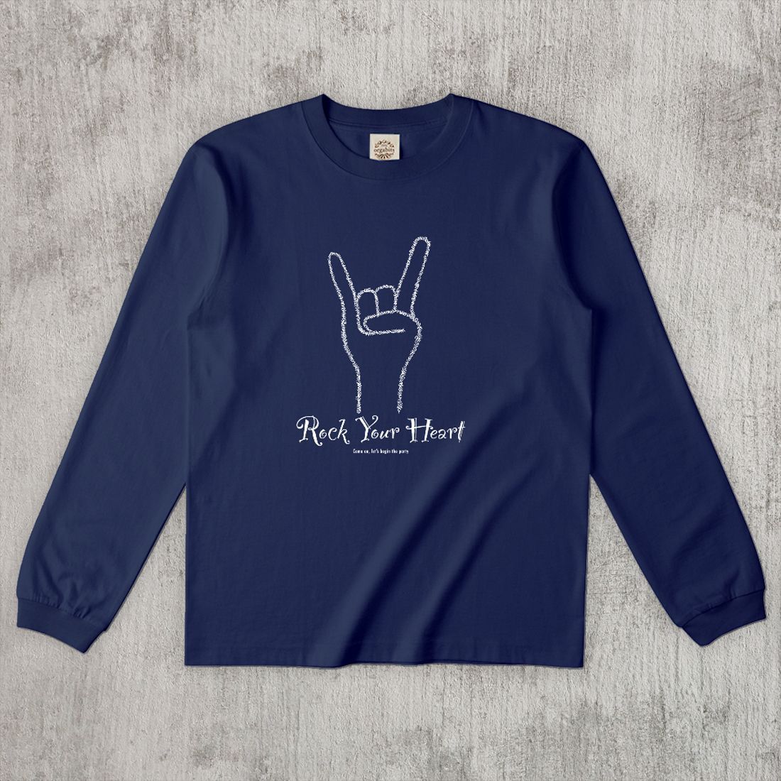グラフィックロングTシャツ　Hang Loose Mono / White -Long-