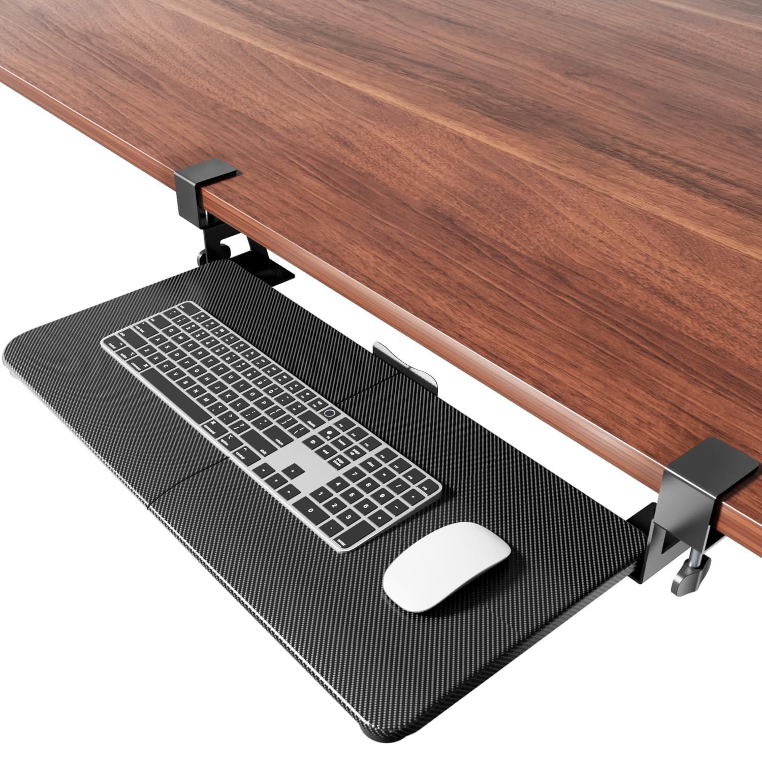 新着商品 NearHub キーボードトレイ スライド式 C型クランプ式 キーボードスライダー PCデスクエクステンダー 引き出し 後付け 大型 762*300*95mm 耐荷重5kg 高安定性 穴あけ不要 取り付け簡単 ネジ式 マウス収納対応 デスク拡張 肘