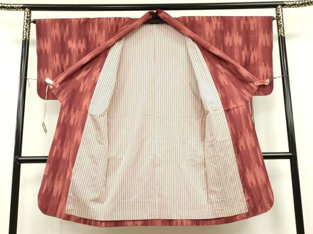 平和屋着物＃道中着 紬地 霞吉祥間道 ロング丈 正絹 逸品 CAAT5752id