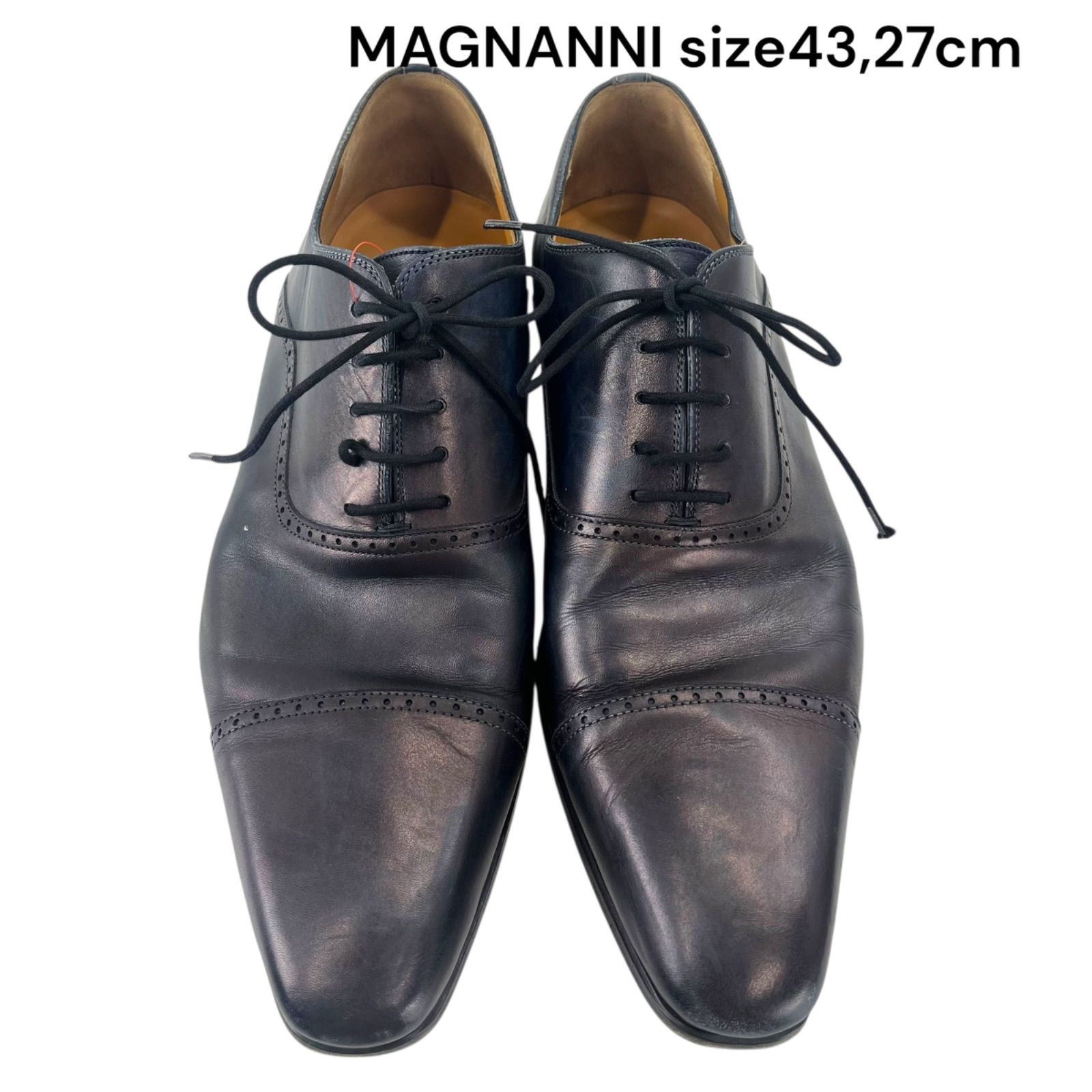 マグナーニ MAGNANNI クラシカルネイビー ビジネス ドレスシューズ レザー 43 27cm メンズ S5Q386